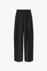 Gucci GREY Wool trousers with monogram