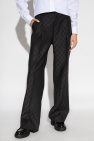 Gucci GREY Wool trousers with monogram