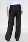 Gucci GREY Wool trousers with monogram