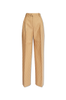 Gucci beige Wool pleat-front trousers