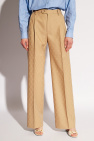 Gucci beige Wool pleat-front trousers