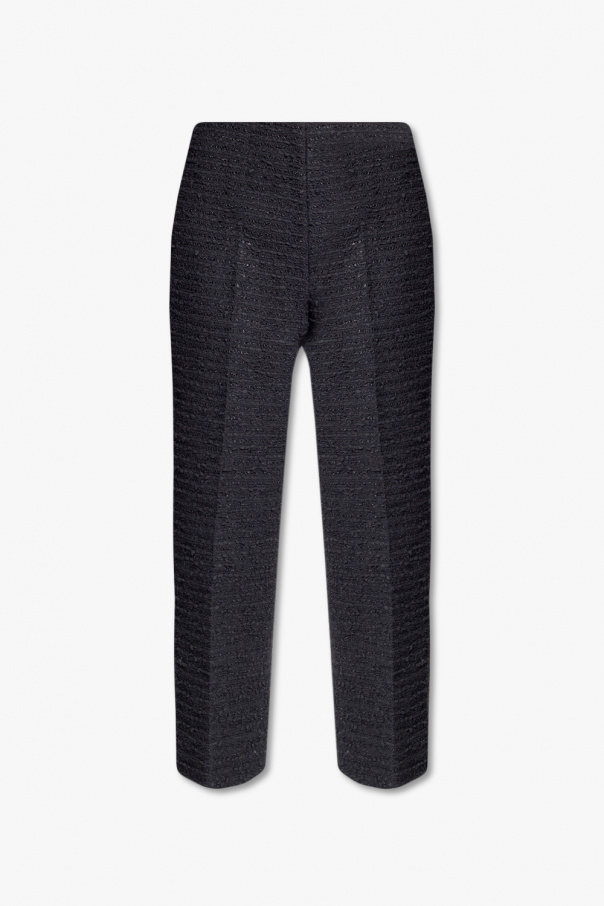 Gucci Tweed embellished-floral trousers