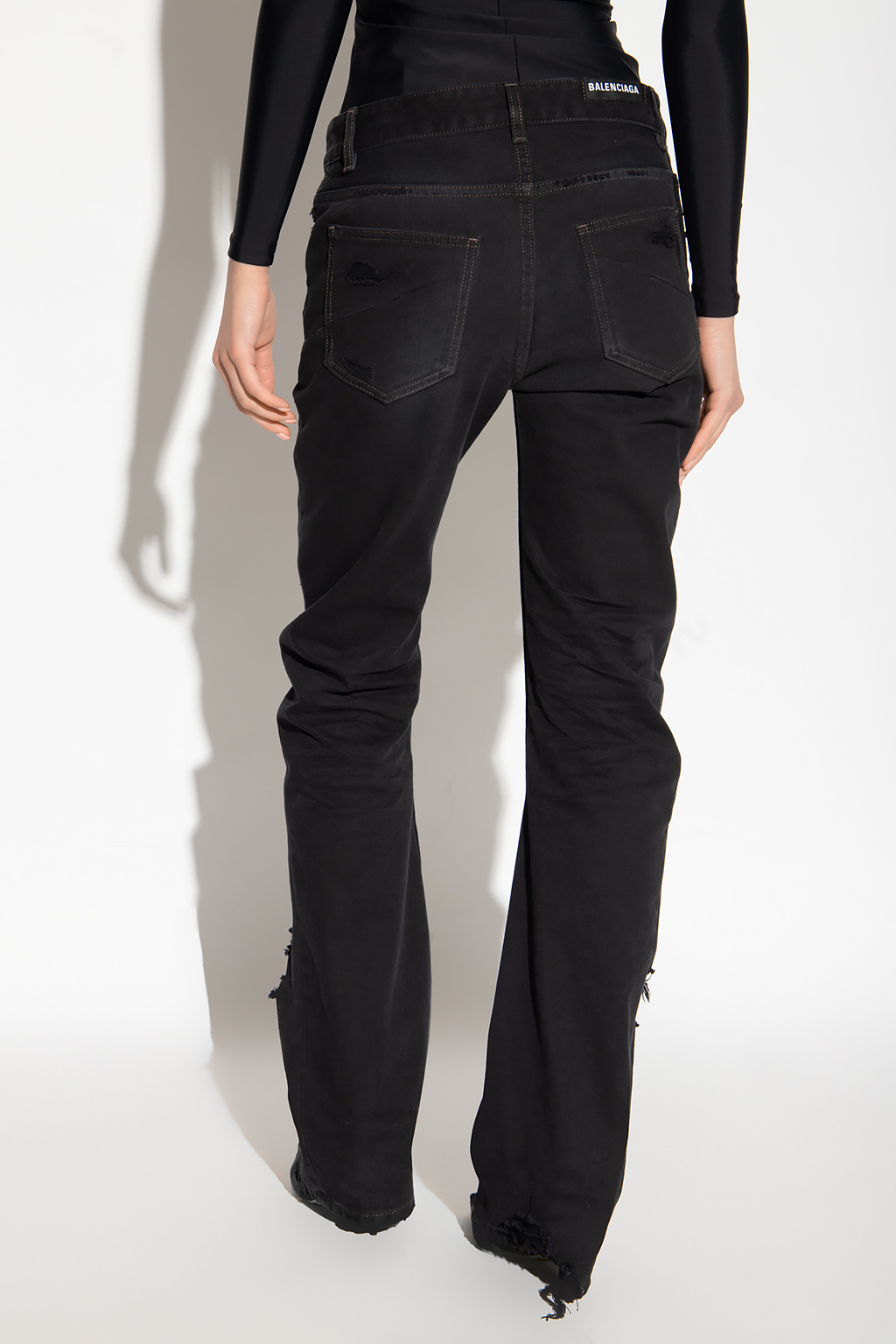 Faux Leather Paneled Pants