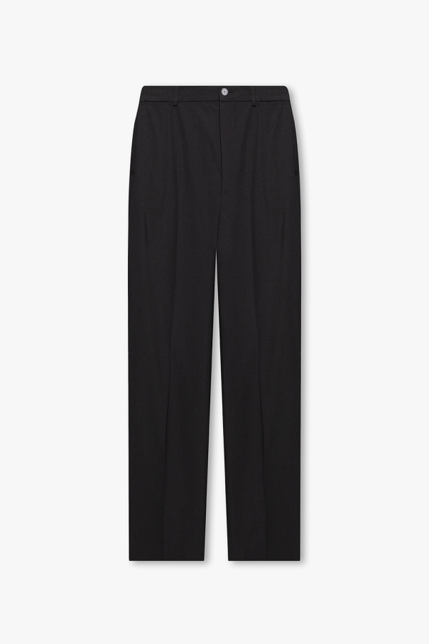 Balenciaga Wool pleat-front Sequin trousers