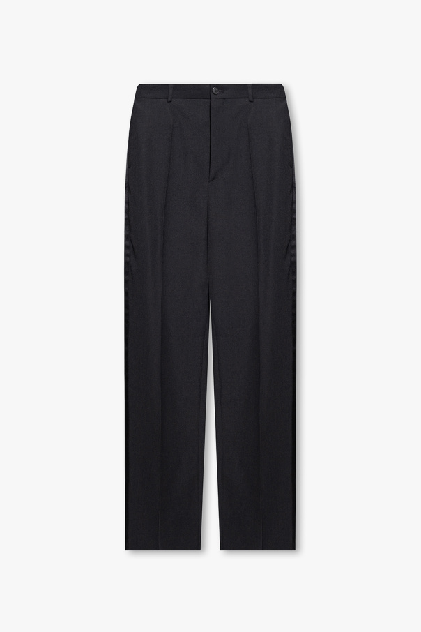 Balenciaga Wool pleat-front polyester trousers