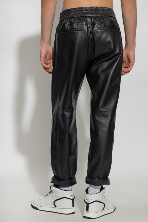 Saint Laurent Leather beach trousers