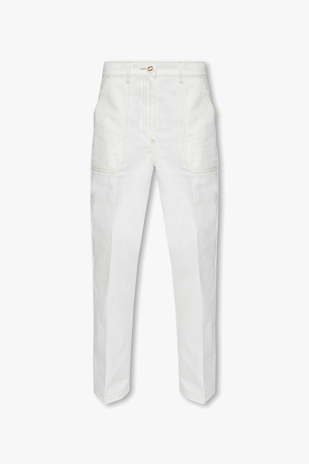 Gucci High-waisted blend trousers