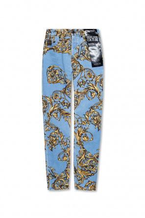 Versace Jeans Couture repeat print jeans in blue