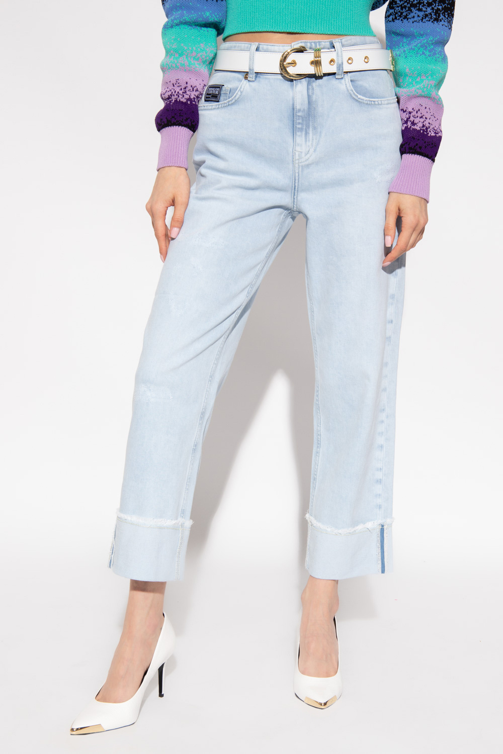 BOSS Kidswear colour-block polo dress High-waisted jeans