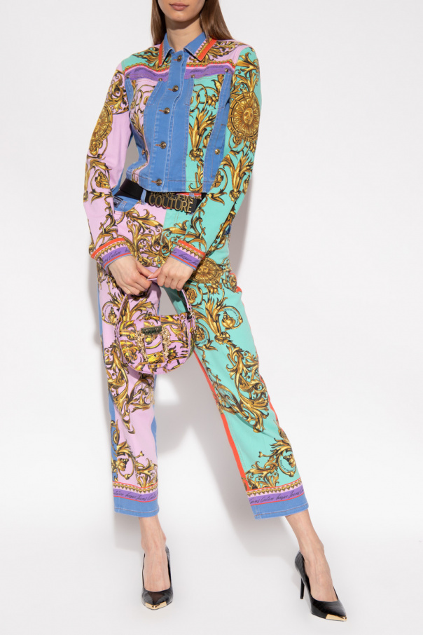 Versace Jeans Couture Saloni Debbie polka-dot metallic-effect mini dress