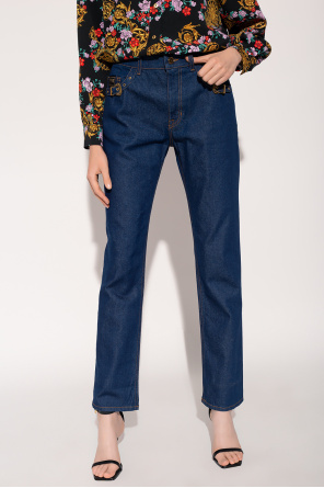 Saiid Kobeisy V-neck structured sleeve dress 'Slim' jeans