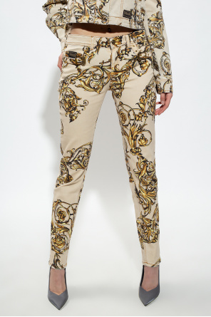 Stradivarius Skinny jeans met superhoge taille en stretch in zwart Jeans with Barocco motif