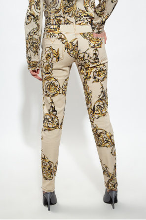 Stradivarius Skinny jeans met superhoge taille en stretch in zwart Jeans with Barocco motif