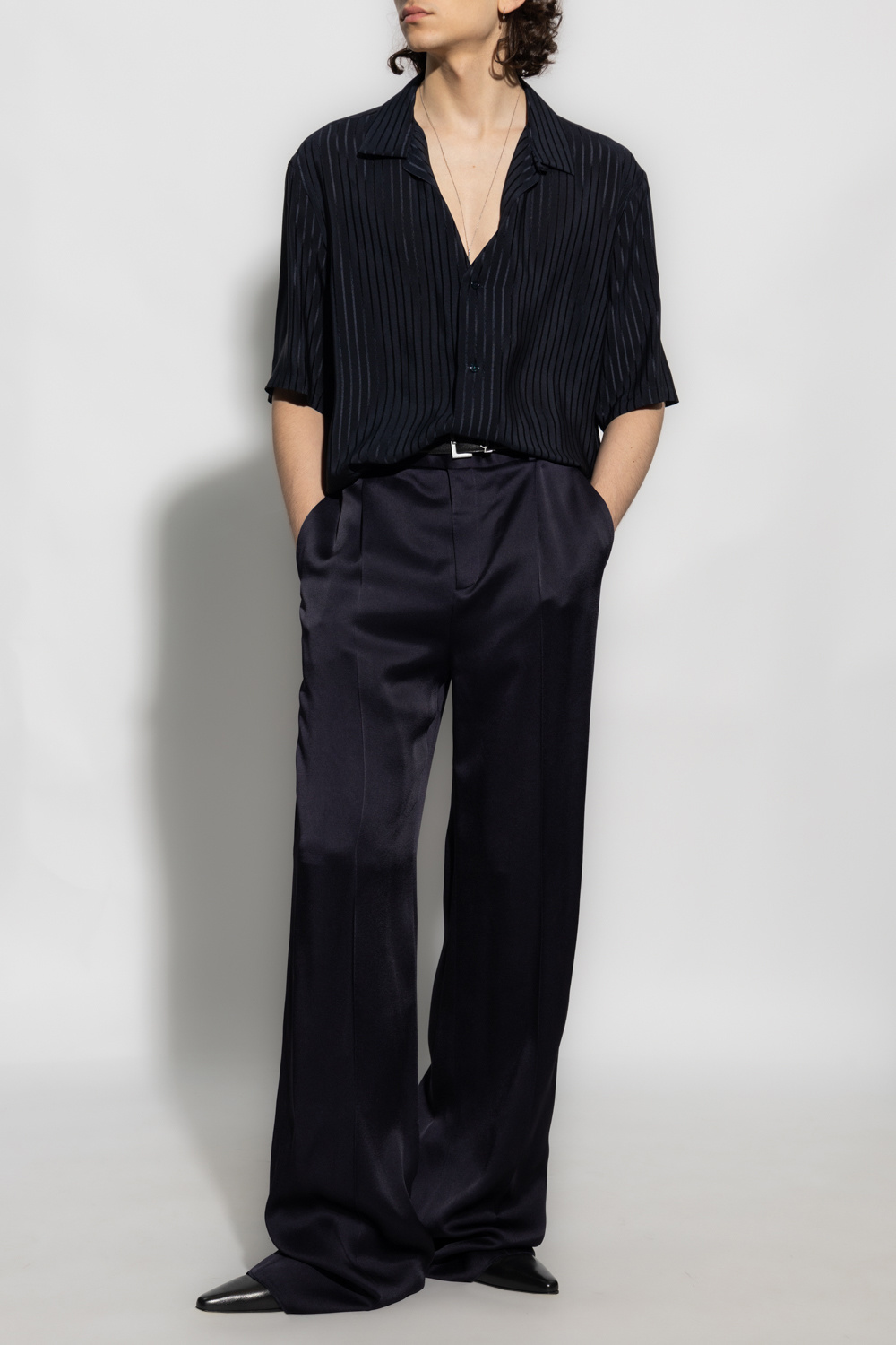 Saint Laurent Pleat-front Petite trousers