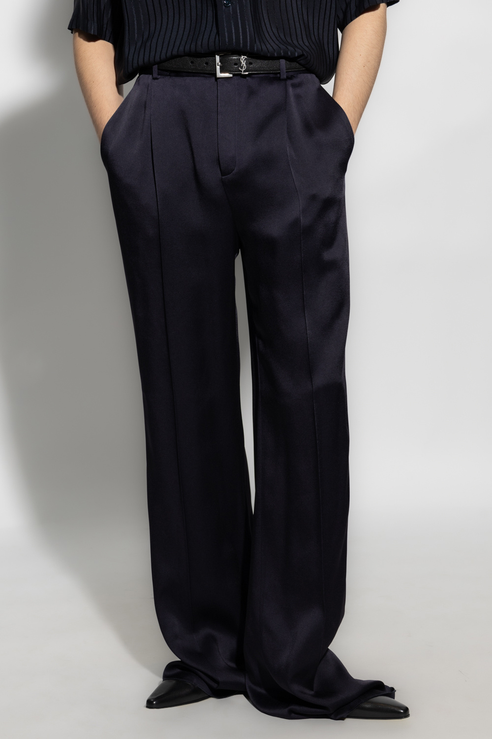 Saint Laurent Pleat-front Petite trousers