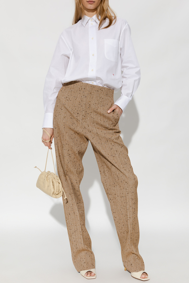 Bottega Veneta Pleat-front striber trousers