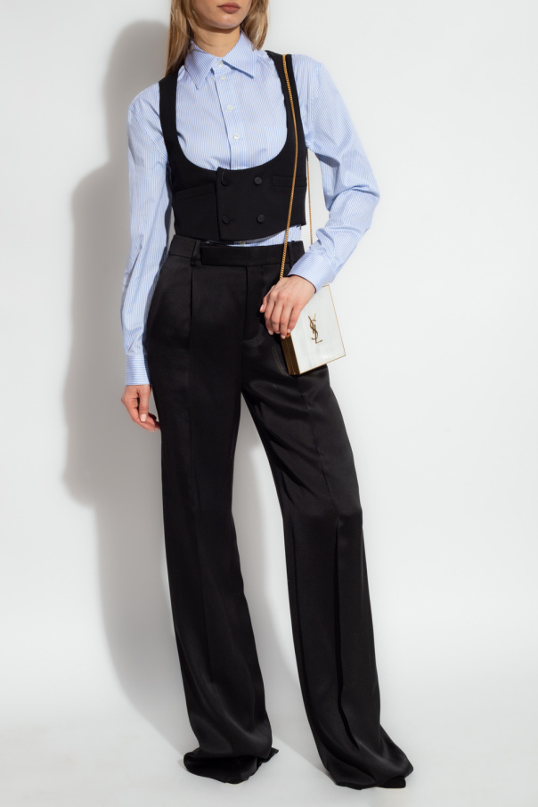 Saint Laurent Silk pleat-front Short trousers