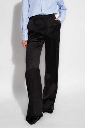 Saint Laurent Silk pleat-front trousers