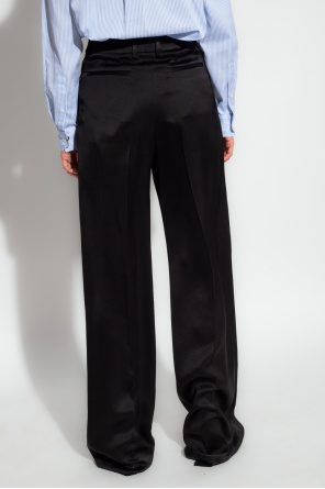 Saint Laurent Silk pleat-front trousers