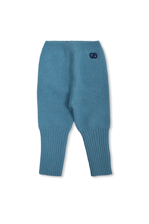 Wool trousers with logo