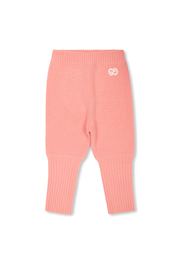 Gucci Kids Wool trousers panelled with logo
