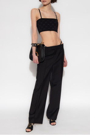Wool pleat-front trousers od Gucci