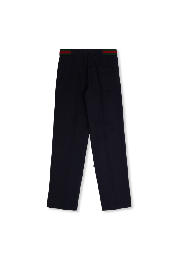 Gucci Kids UM0UM02048-TLI trousers with ‘Web’ stripe
