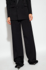 Saint Laurent BLACK Wool high-rise trousers