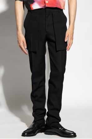 Alexander McQueen Wełniane spodnie w kant