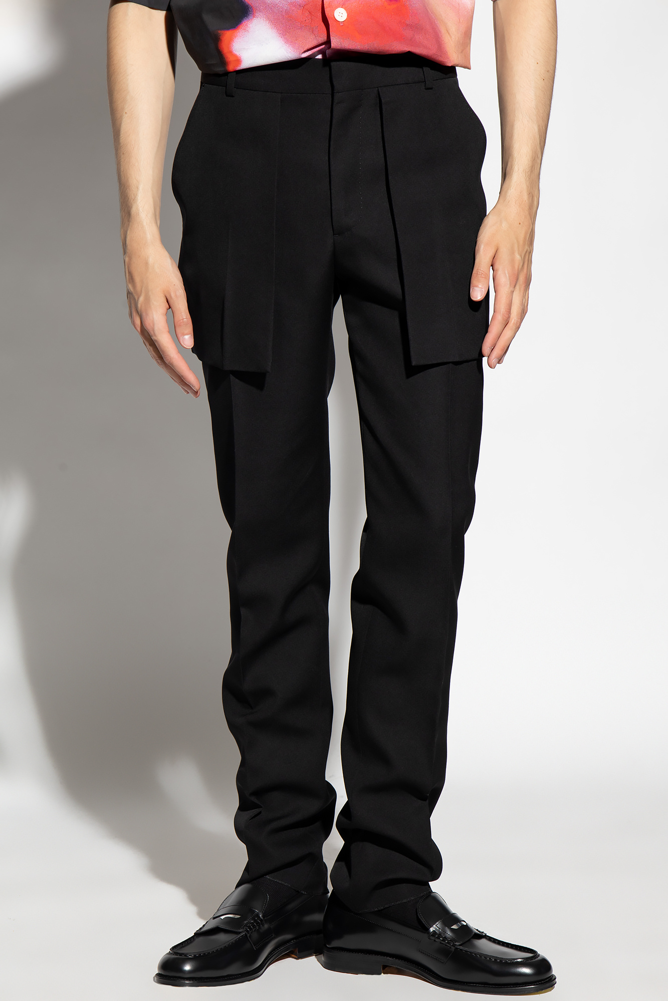 Alexander McQueen Wool pleat-front trousers