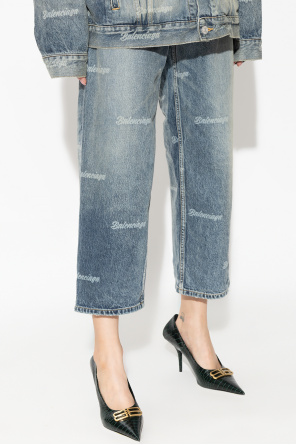 Balenciaga Good Vibes-print organic cotton shorts