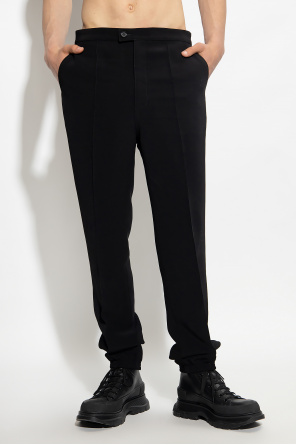 Alexander McQueen Bawełniane spodnie o luźnym kroju