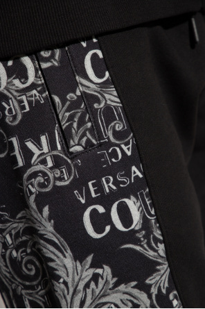 Versace world Jeans Couture dries van noten herringbone drawstring wool pants