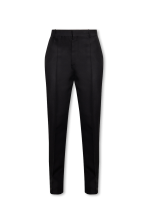 alexander mcqueen high rise checked wool pants