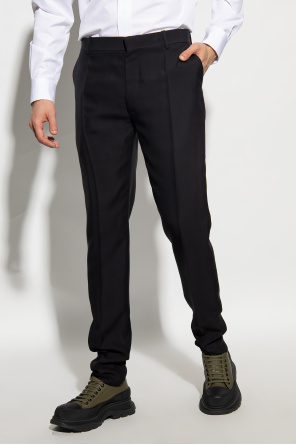Alexander McQueen Pleat-front right trousers