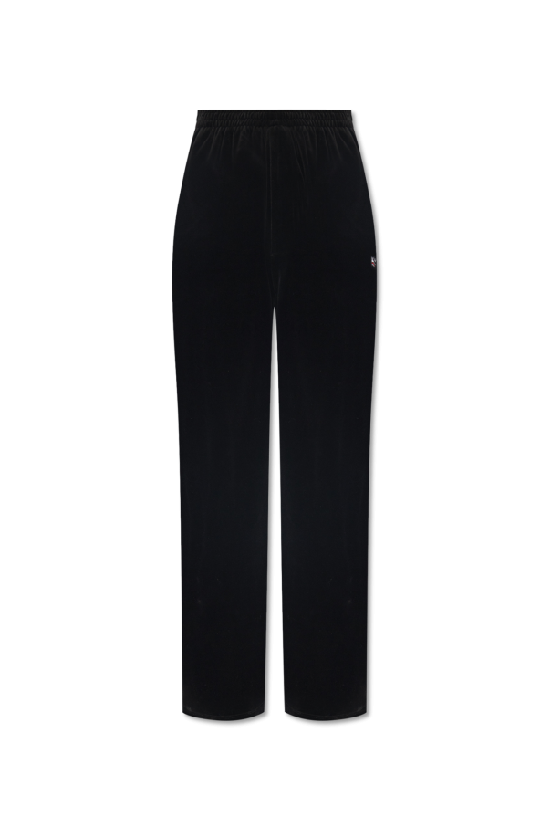 Balenciaga Welurowe spodnie dresowe z logo