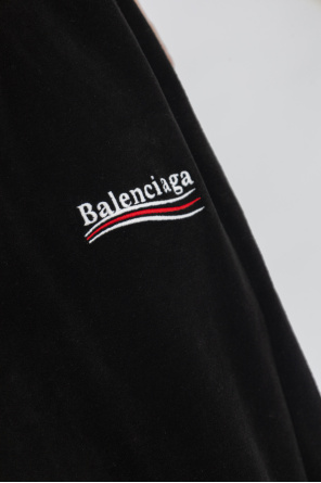 Balenciaga Welurowe spodnie dresowe z logo