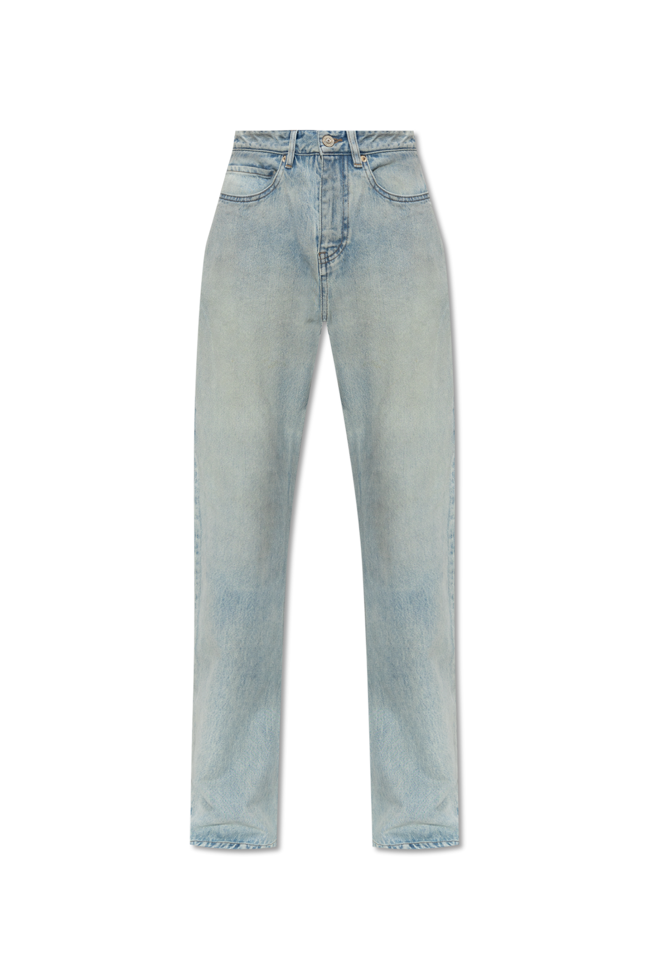 Blue Distressed bootcut jeans, Balenciaga