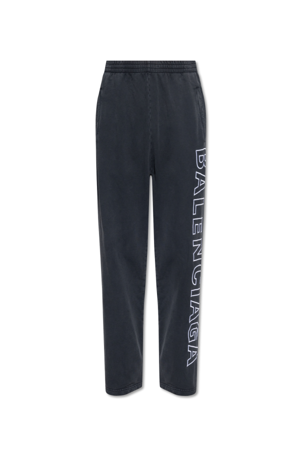 Balenciaga Baggy Logo Print Sweatpants, Man Track Pants Black Xl