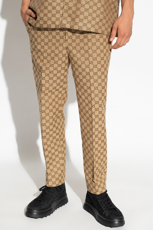 Beige Trousers with monogram Gucci - GenesinlifeShops Spain