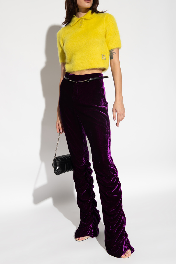 Gucci Velour trousers cowgirl with detachable belt