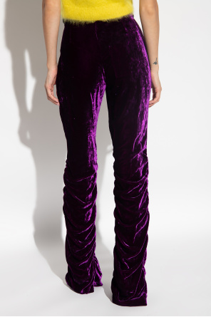 Gucci Velour silk trousers with detachable belt