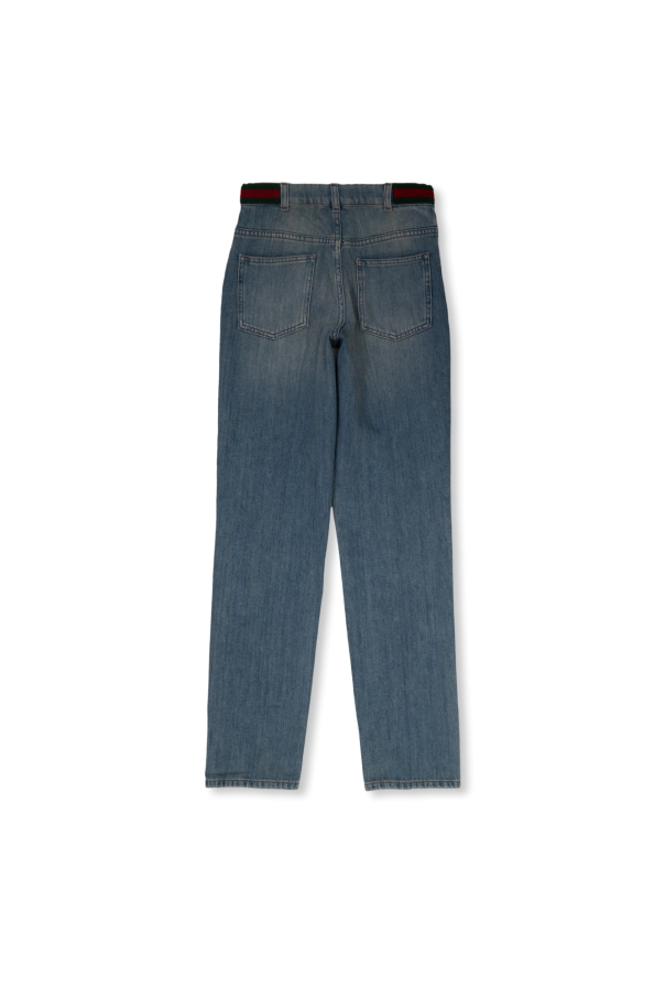 Gucci sneakersshoes Kids Jeans with Web stripe