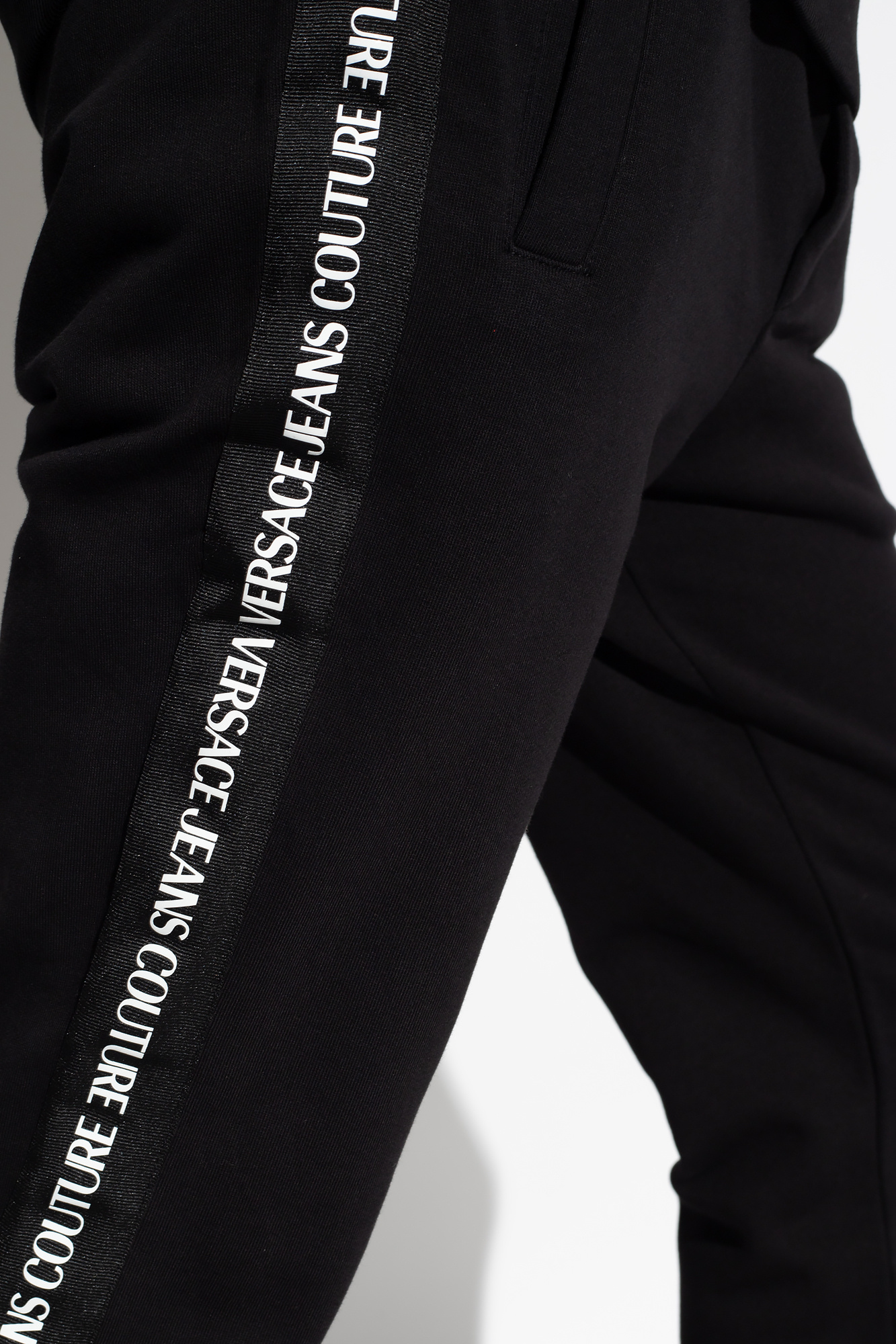 logo-print cotton track pants, Versace Jeans Couture