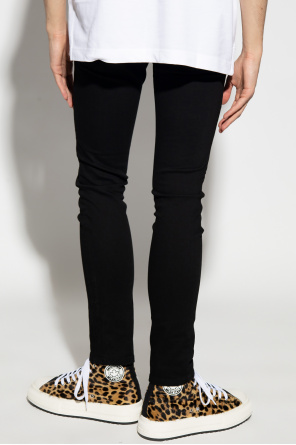 Versace Jeans Couture John Zack Petite Svarta shorts i PU med volangfåll
