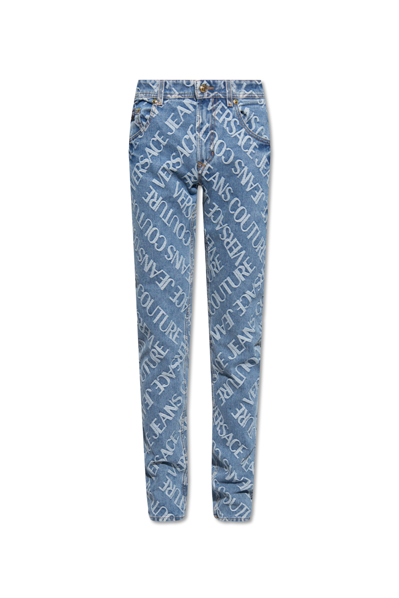Niebieski Jeansy z monogramem Versace Jeans Couture - Vitkac Polska