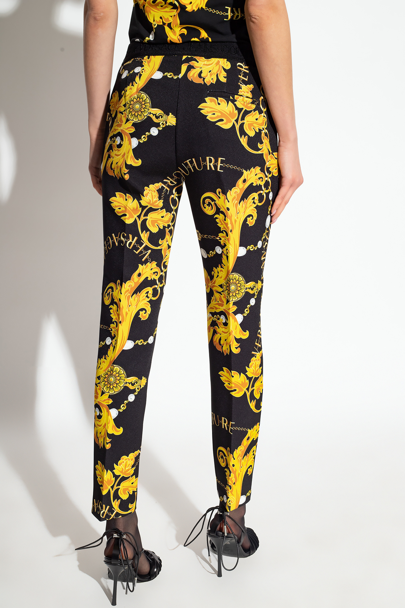 Versace Jeans Couture PRINT CHAIN - Leggings - Trousers - black