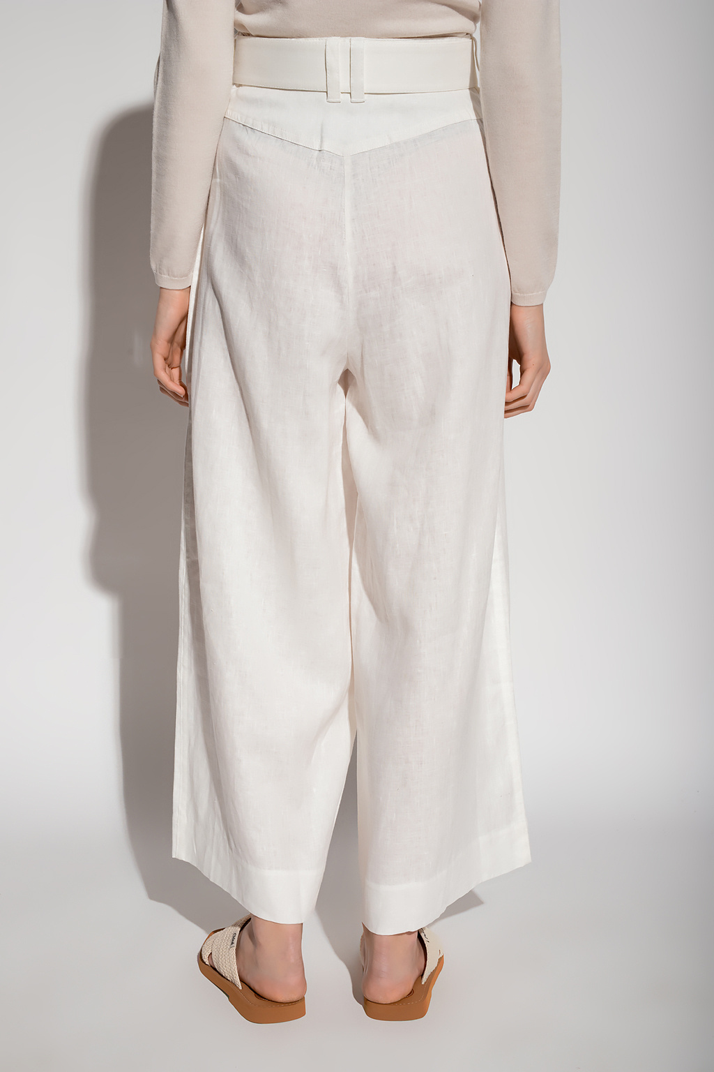 Zimmermann High-waisted linen White trousers