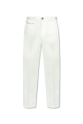 Gucci WHITE Cotton trousers with a crease