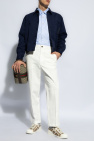 Gucci WHITE Cotton trousers with a crease